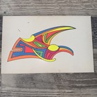 Vintage 1970 Abstract Psychedelic Geometric Painting Neon Pop Art Space Age . — photo 1