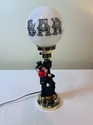 Vtg Charlie Chaplin Drunk Bum Bar 18''H Red Nose Hobo Lamp Light Pink Face READ