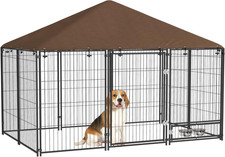Recinto per Cani Da Esterno, Box Grande per Cani in Acciaio 211X141X151 Cm Con T