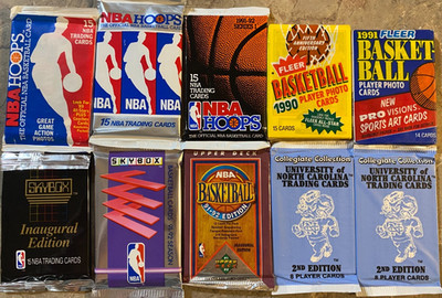 10 Unopened pack Lot of 130 Basketball Cards each pack has a chance at Jordan