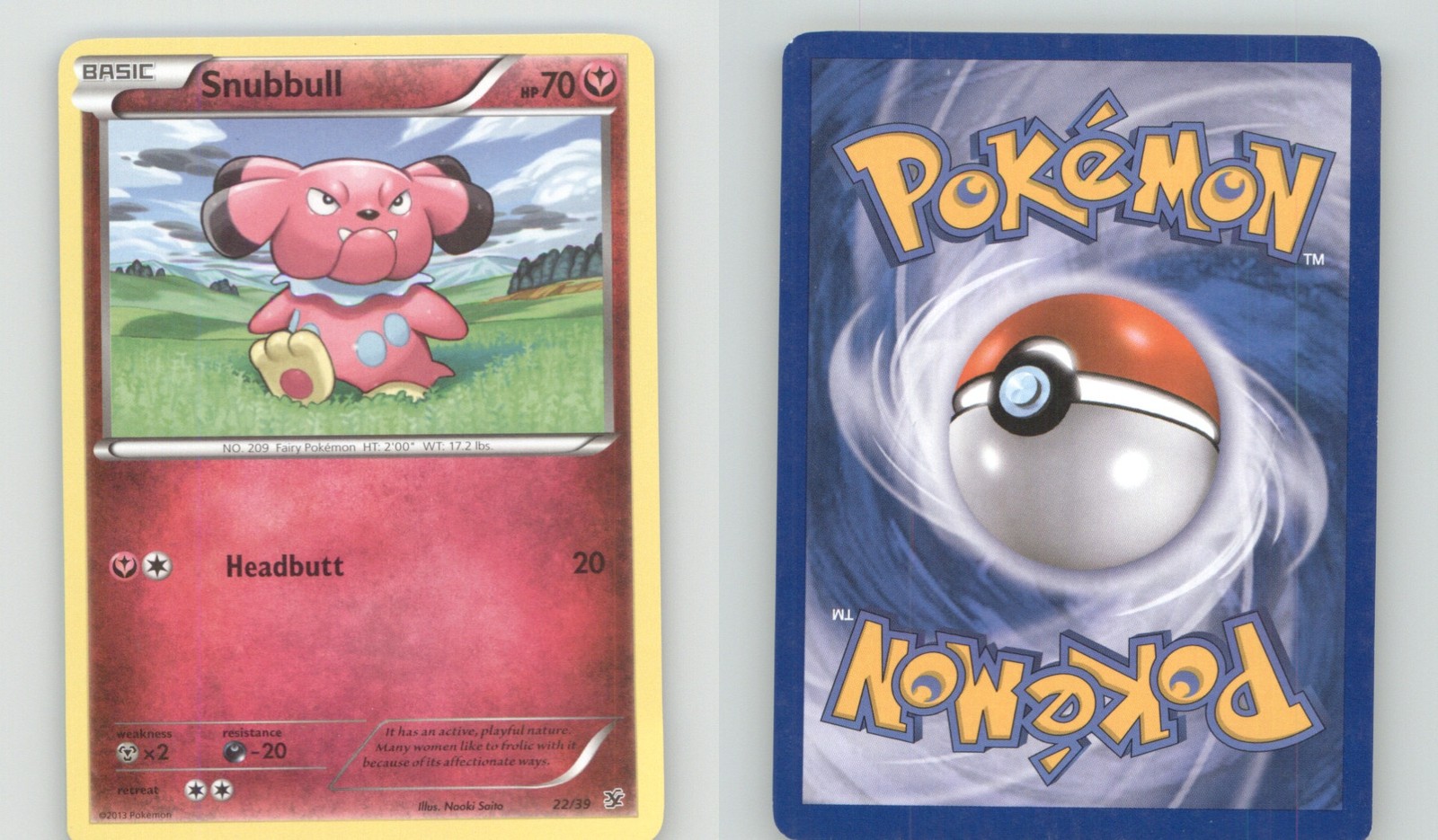 SNUBBULL 22/39 KALOS STARTER SET POKEMON LIGHTLY PLAYED