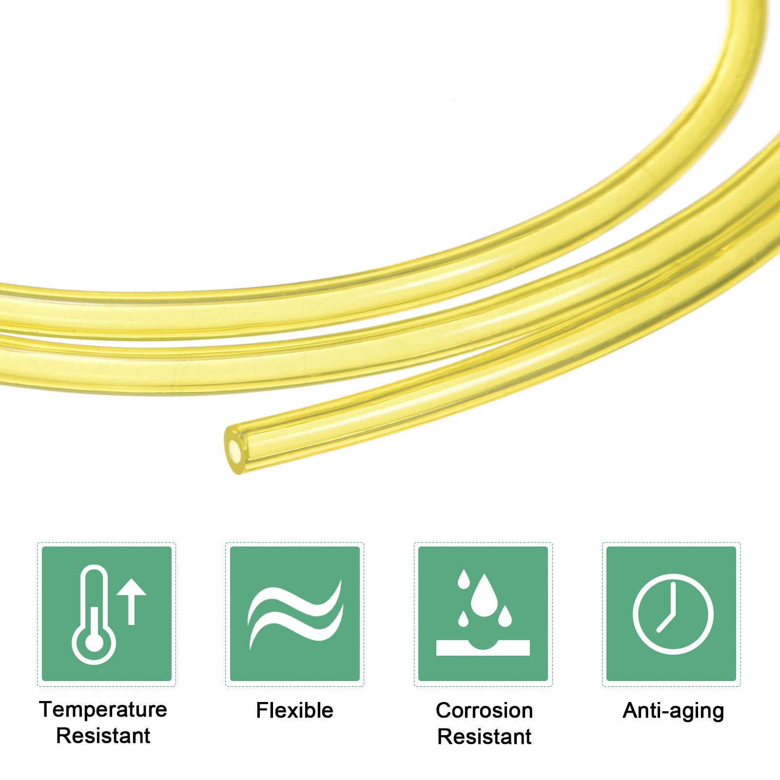 Tubing Carburetor Fuel Vent Line 2mmx4mmx2m Polyurethane Gas Oil Tube Yellow