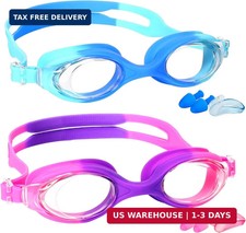 EWPJDK Kids Swim Goggles - 2 Pack Swimming Goggles Anti Fog No Leaking For Kids