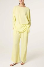MADE IN ITALY LADIES SIDE KNOT CO-ORD SET LEMON ONE SIZE UK 8 - 16 REF R 