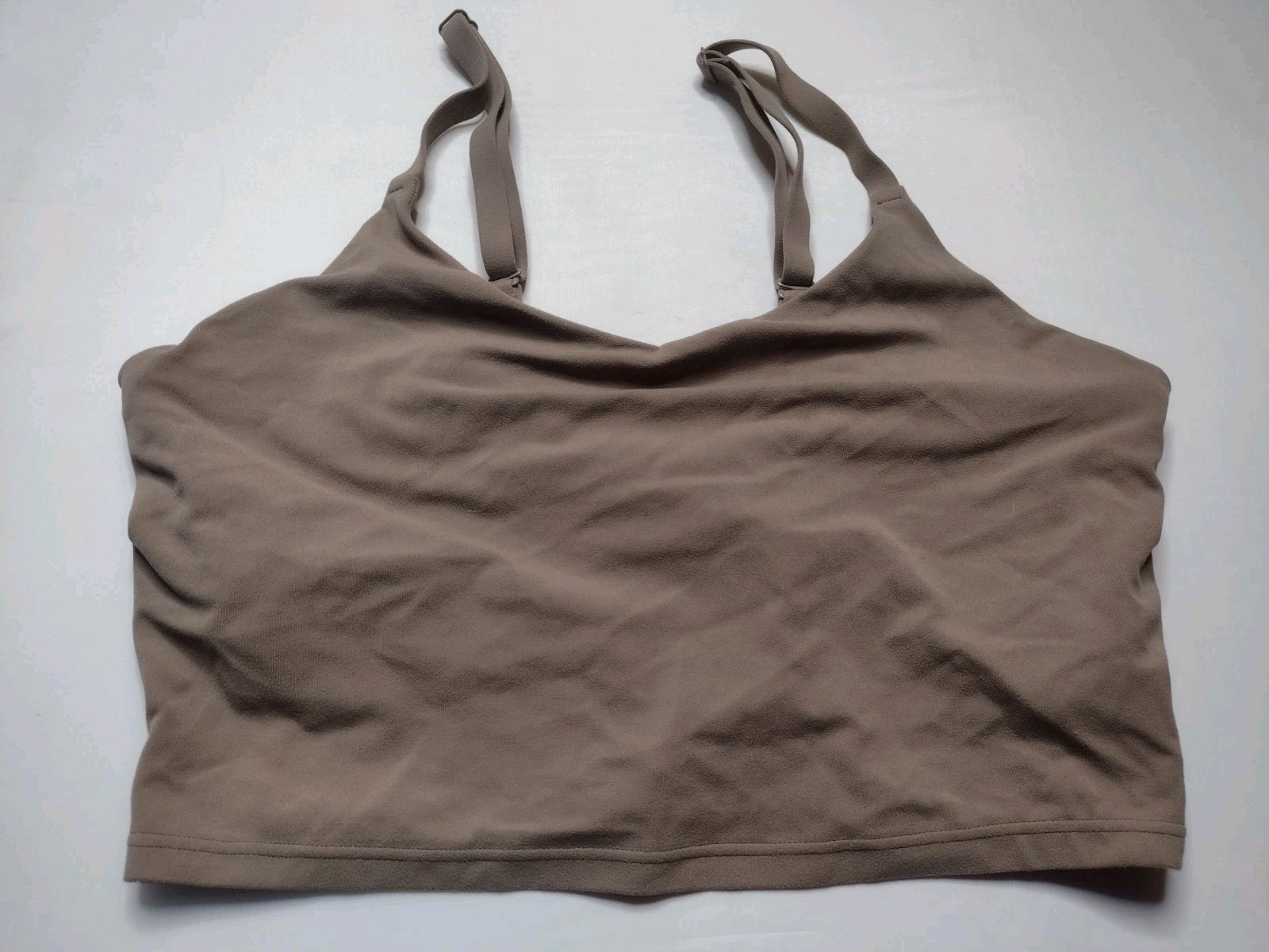 Athleta Longline Sports Bra Bralette Small Brown Wireless Strappy Active EE