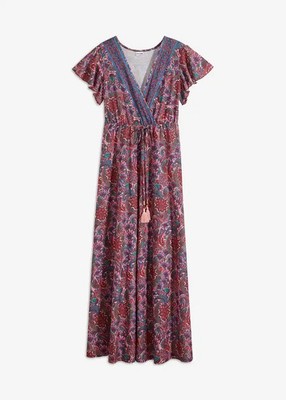 Neu Kleid Gr. 52/54 Rosa Floral Damen Casualkleid Maxi Freizeit-Dress