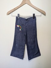 Vintage 1970  s Toddler Kids Bell Bottom Jeans Denim Sears Perma-Prest USA 4/4T