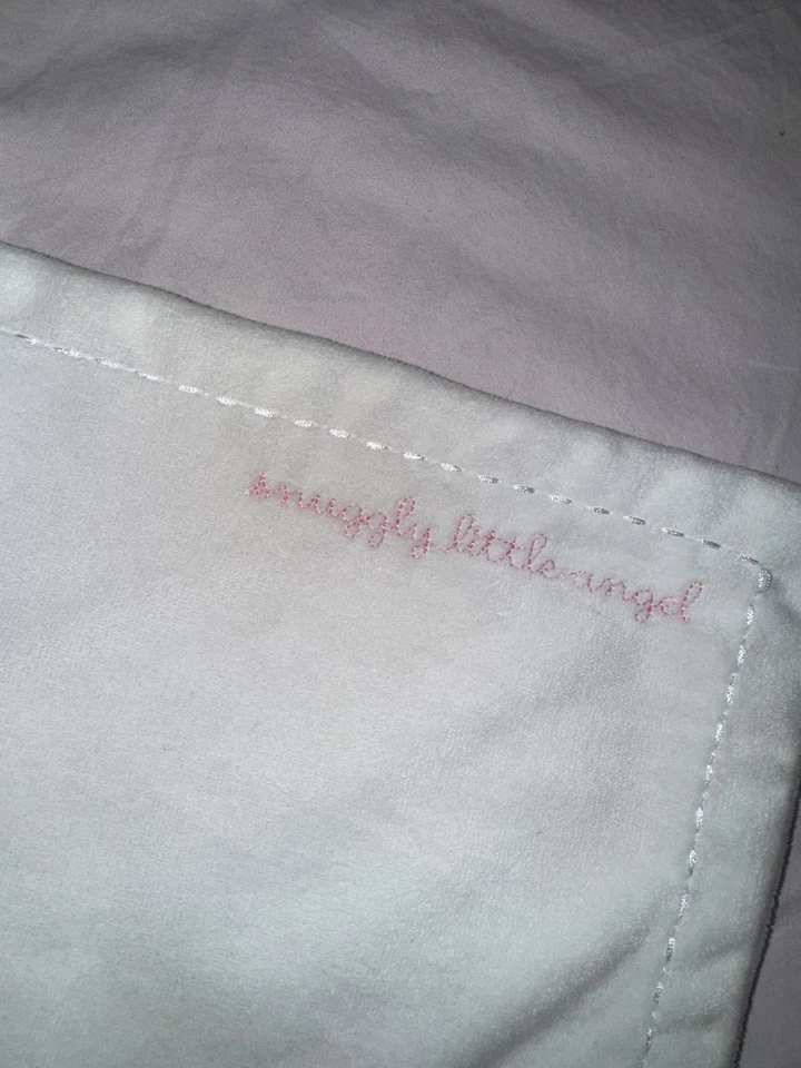 Manta de seguridad Hallmark blanca cómoda niña ángel coletas felpa Lovey Foto 2 de 4