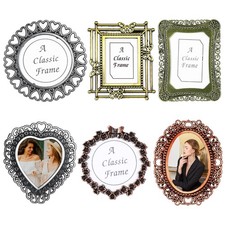 6 Pcs Mini Frames, Mini Vintage Picture Frames 1.57-2.44 Inch Assorted Antiqu...