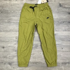 Nike Tech Pants Sz Medium Mens Woven Straight Leg Pacific Moss Green $100