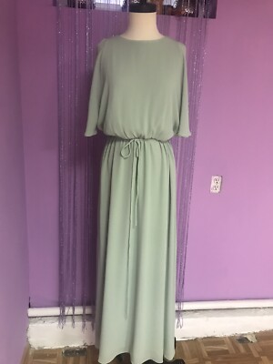 mango green dress maxi Mango Chiffon Bridesmaid Dress A-Line Maxi main image 0