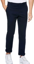 Perry Ellis Slim Fit Stretch Wrinkle Free Soft Chino 36x32 Dark Sapphire Blue