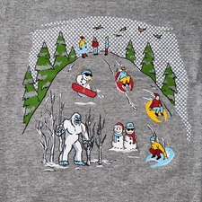 Champion Ski Mountain Graphic Logo Heritage T-Shirt Gray C21057-002 Men's NEW