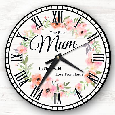 Beste Mutter Blumenkranz personalisiertes Geschenk personalisierte Uhr