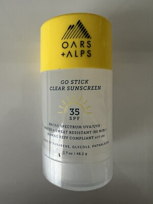 Oars + Alps Go Stick Clear SPF 35 Sunscreen, New Sealed Free Shipping Exp. 6/25