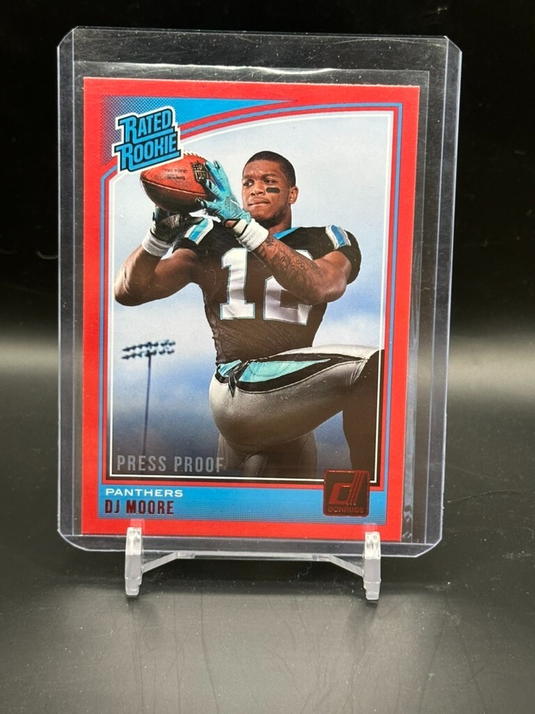 2018 D.J. Moore Panini Donruss - Rated Rookie Press Proof Red #316  (RC)