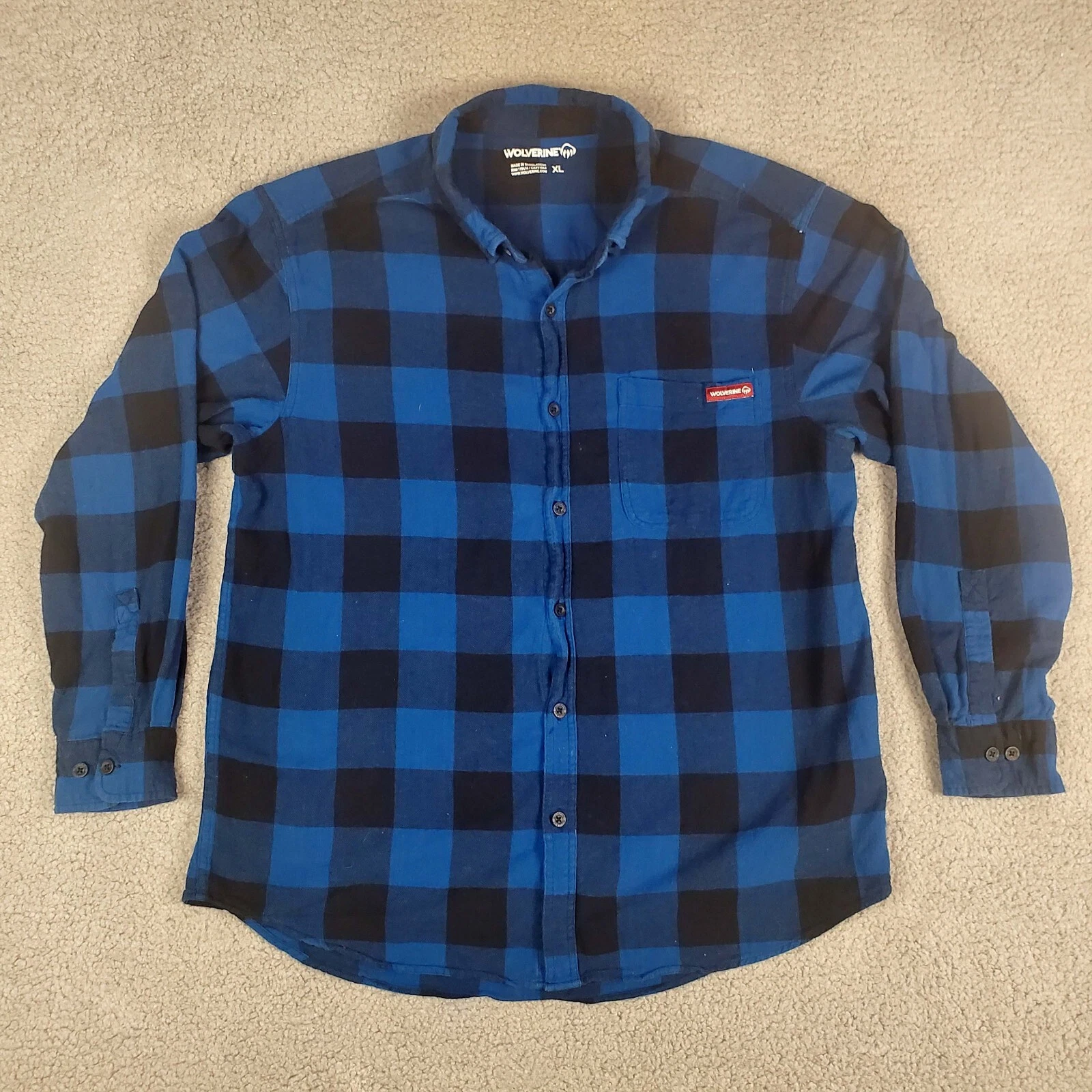 Wolverine Flannel Shirt Mens XL Blue Black Plaid Outdoor Lumberjack
Opens in a new window or tab