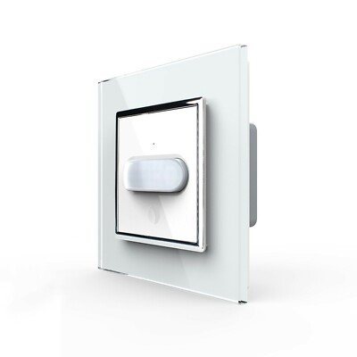 LIVOLO Design Bewegungsmelder Sensorschalter Touch mit Glasrahmen Weiß