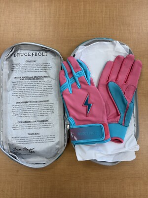 Bulma Moto Gants De Baseball Bruce Bolt Creator Series – Taille S Adulte, Noir Et Rose Fluo – Manchette Longue, Premium Pro – Neuf Gants Bruce Bolt Taille S