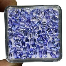 15 Pcs Natural Tanzanite 5x2.5mm Marquise Cut Dazzling Loose Gemstones Lot