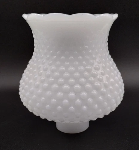 Vintage Tulip Hobnail Lamp Shade, Milk Glass. 1 5/8" Fitter.