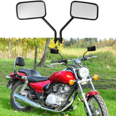 Black Side Mirrors Pair – Fits Kawasaki Eliminator BN125, BN250, BN600, BN900 – Krator – Taiwan