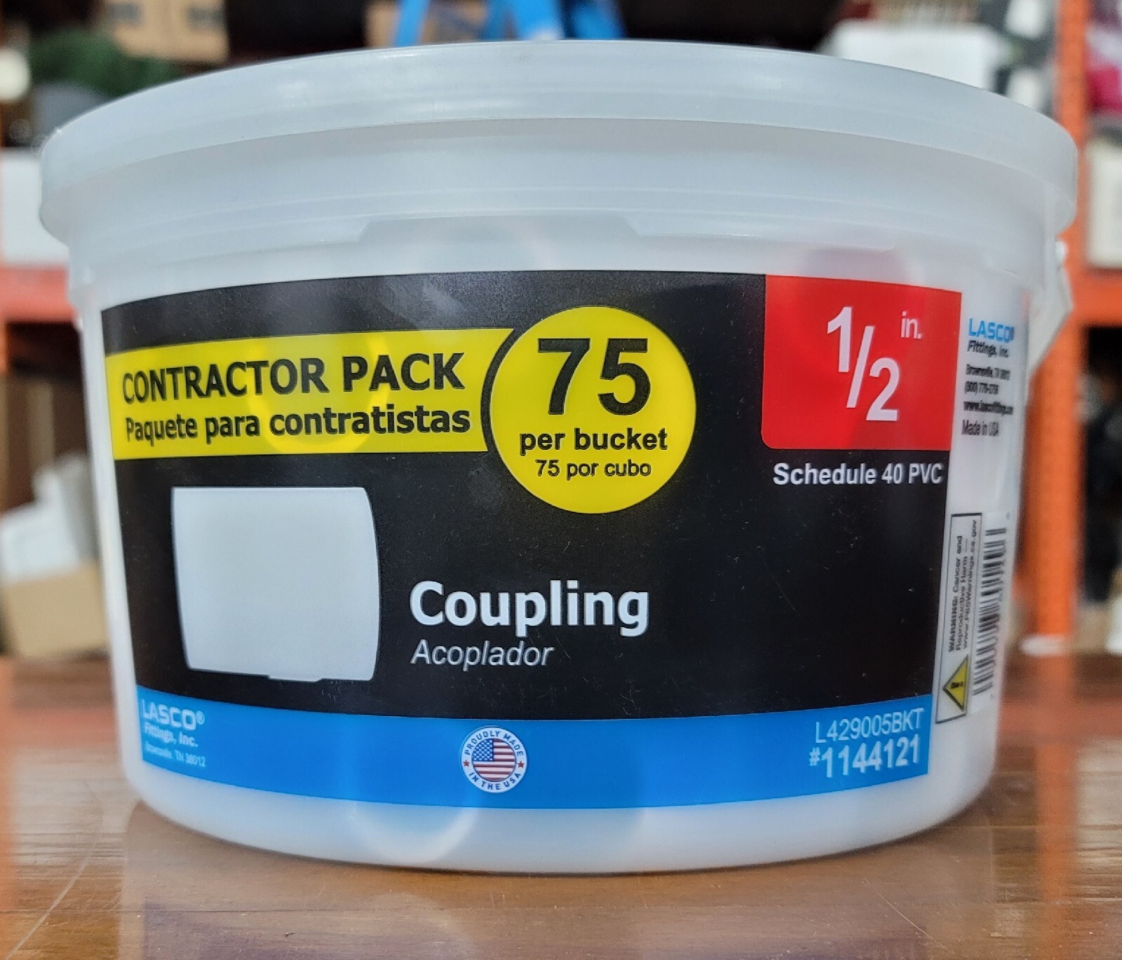 ***Lasco 1/2 inch, Schedule 40, PVC  Coupling (75 pack)***