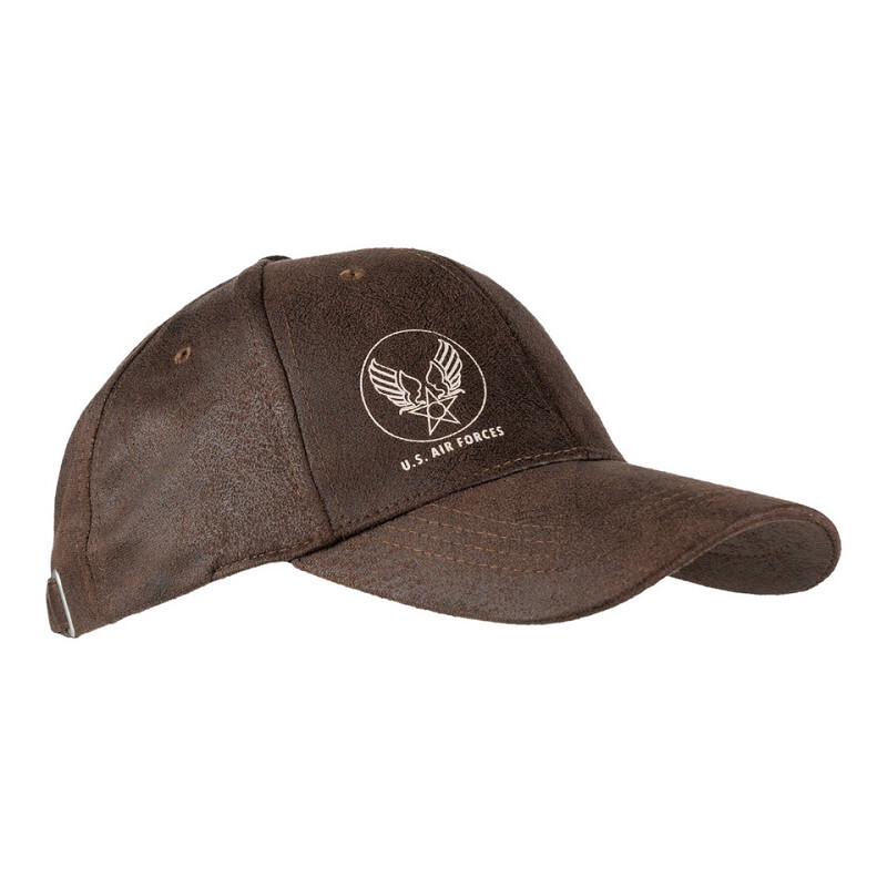 Vintage US Army Airforce Baseball Cap USAAF Insignia Wings Leather Look WWII