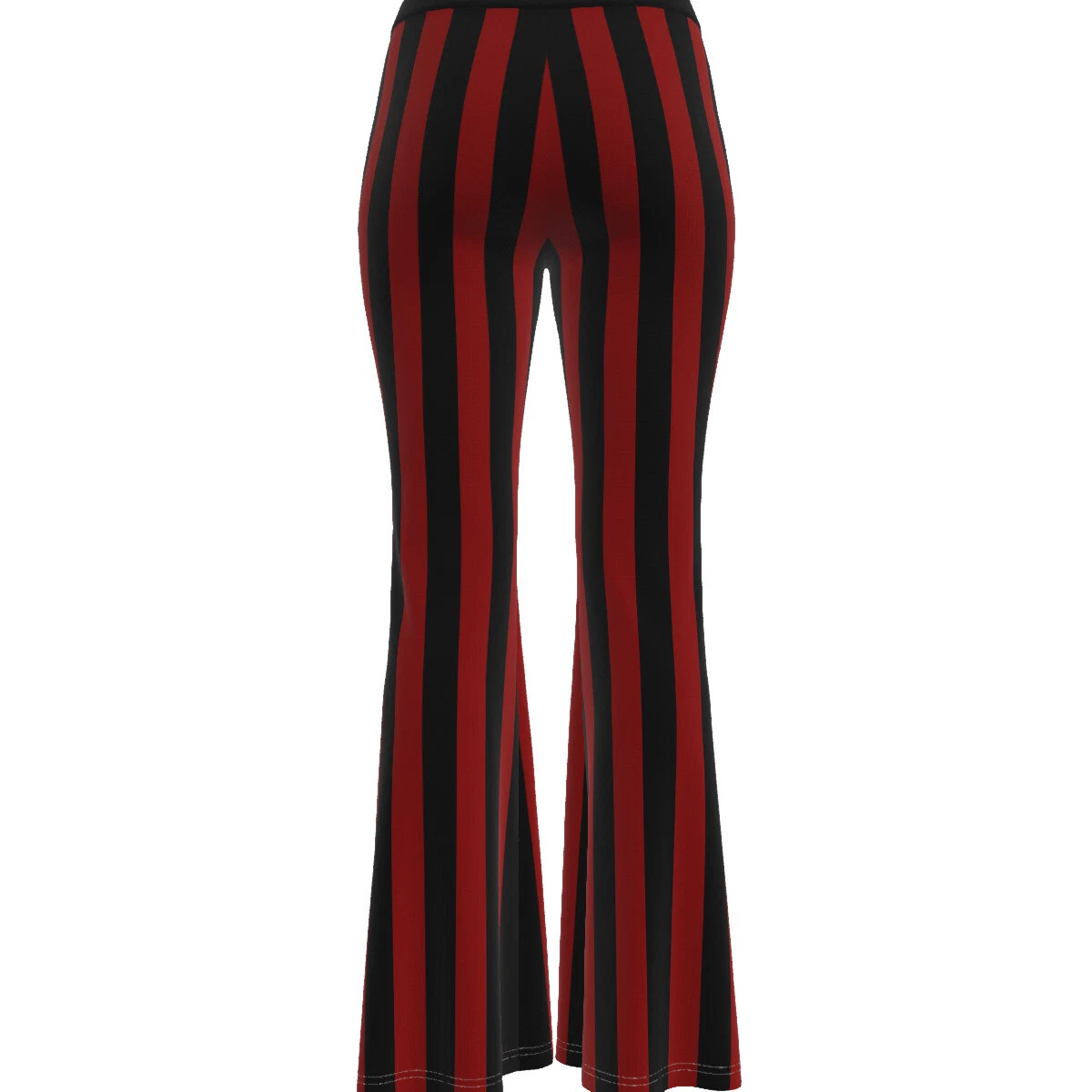 Yummy Material Flare Pants Solid Black with Red Stripes - Its All