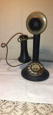 Strowger P-A-X Rotary Candlestick Telephone Brass Black