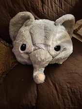 LARGE PLUSH GRAY STUFFED WEARABLE ANIMAL ELEPHANT HEAD