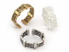 Band Ring Adjustable Raw brass, Shiny Silver, Antique silver 5US size 5250