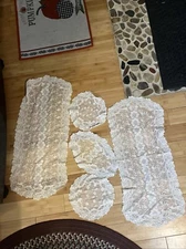 Vintage Doilies  Lace Set Of 5 Different Shapes Sizes