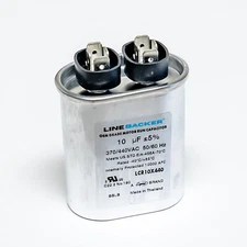 Supco Capacitor Oval Run 10 uf mfd 370/440 Volts for HVAC Motors