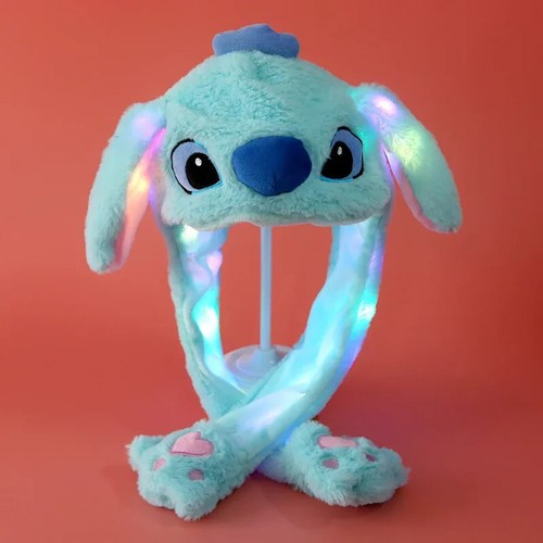 Disney Anime Stitch Women's Plush Hats Stitch Figure Cartoon Cute Ear Sway Caps - Picture 5 of 7