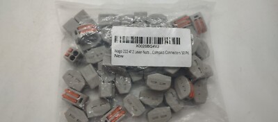 50 pcs WAGO 222-412 COMPACT Splicing Connectors 2 pole Lever Nuts