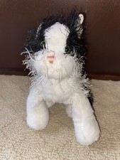 Webkinz Black  White Cat - No Code - Ganz - HM016 Euc