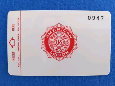 Vintage American Legion Membership Entrance Key Pass Card