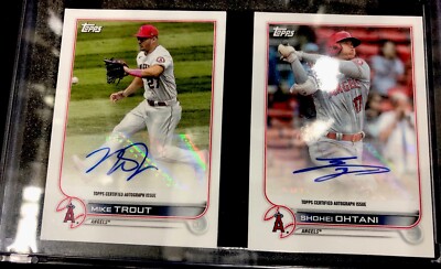 ラスト美品『RC』Shohei Ohtani 2枚セット 2022 Topps Mini Mike Trout/ Shohei Ohtani Dual Autographed Book