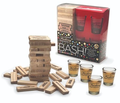 Happy F*cking Birthday Bash Adult Drinking Game with Shot Glasses Novelty Gift