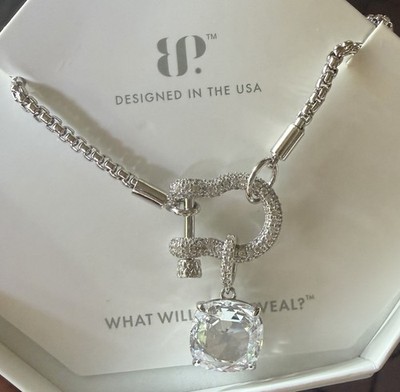 Bomb Party Rhodium Necklace Dazzle Me Darling Diamond CZ