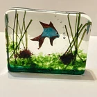 Vintage Authentic Murano Cenedese 1950s Barbini & Licata Glass Fish Aquarium