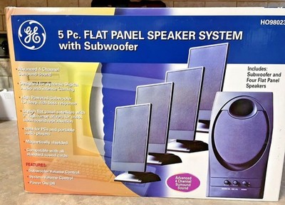 GE 5 Piece Flat Panel Speaker System w Sub Woofer & Surround Sound HO98023