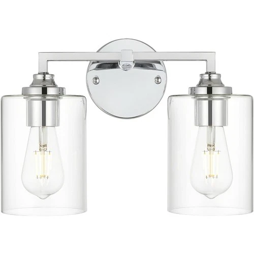 Living District LD7315W14CH Mayson 2 Light 14 inch Chrome Bath Sconce Wall Light - Picture 1 of 6