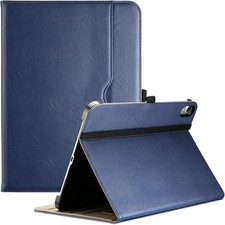 Case for iPad A16 11th Gen 11 Inch 2025, PU Leather Business Stand Cover, Navy