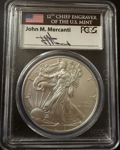 2015-W PCGS SP70 AMERICAN SILVER EAGLE First DAY Of Issue-WASHINGTON DC Mercanti