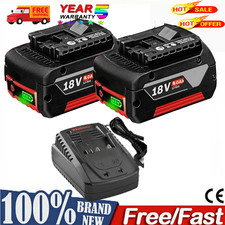 2X Battery For Bosch 18V 8Ah Li-ion BAT609 BAT610 BAT618 17618 25618-01/ Charger