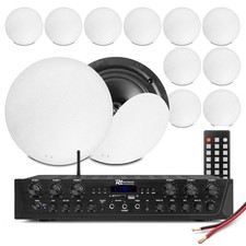 6-Zone Multi Room Ceiling Speaker System PV260BT Bluetooth Amplifier & 12x NCSS5