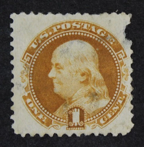CKStamps: US Stamps Collection Scott#133 1c Franklin Mint H OG Thin Tear Off