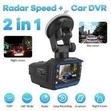 NEW 2IN1 Anti Radar Laser Police Detector Speed Car Recorder Dash Camera Night 